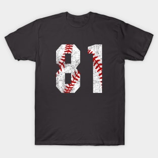 Vintage #81 Baseball Laces Baseball Mom Jersey Love Baseball T-Shirt